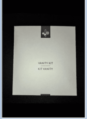 Vanity Kit in White Cardboard Sachet