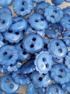Blue flower buttons 9mm