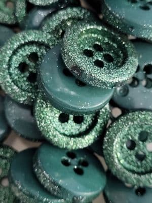 Green Glitter buttons 18mm