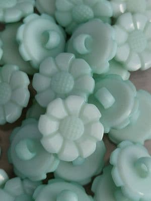 Mint flower shank button 17mm