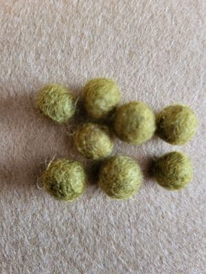 Mossy Green 1cm felt balls