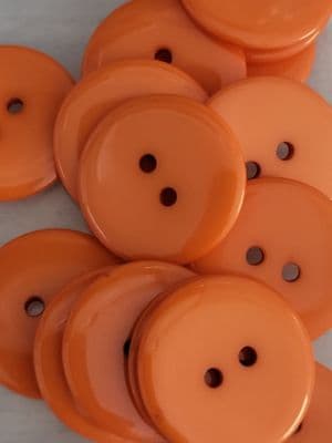 Orange flat button 22mm