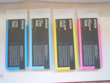 4 X EPSON INK CARTRIDGES, CYAN, LIGHT CYAN, YELLOW, LIGHT MAGENTA