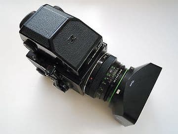 Bronica ETRS with AE Prism and 75mm lens 120 magazine