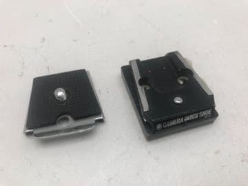 Camera Quickshoe 1/4” camera tripod quick release plate and shoe.