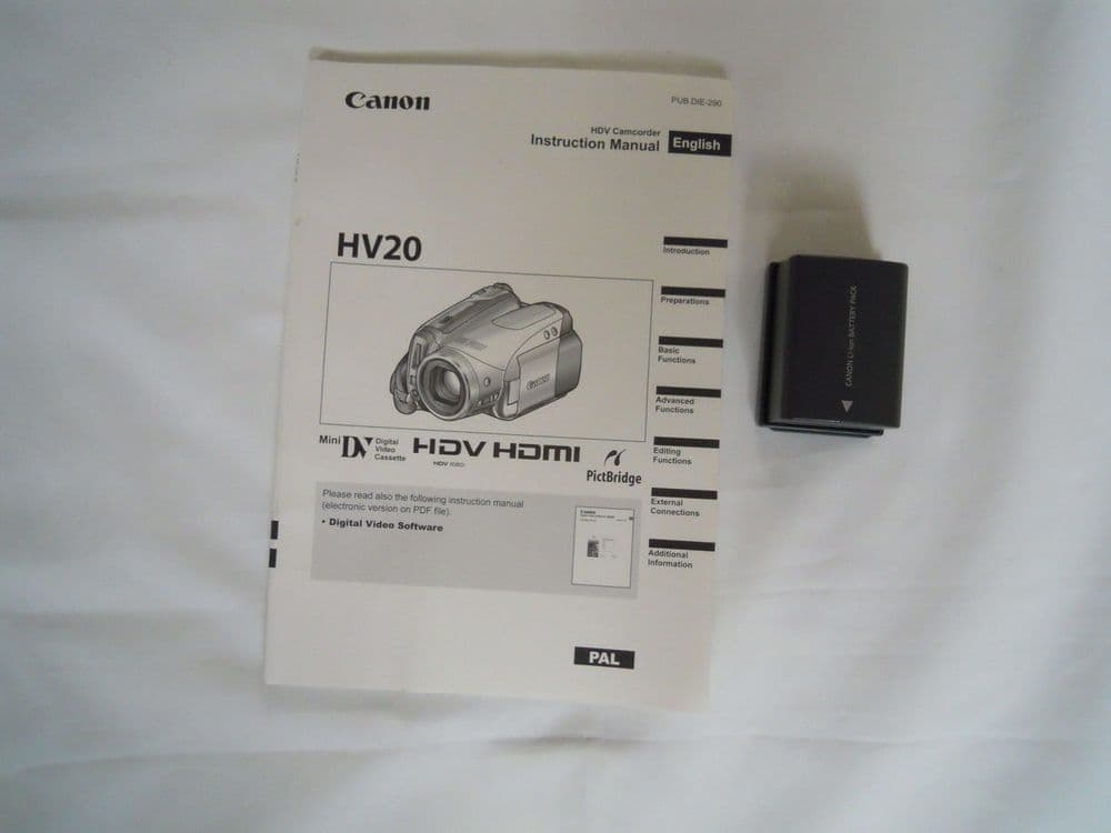 CANON HV20 BP 2L13 BATTERY PACK WITH HV20 MANUAL