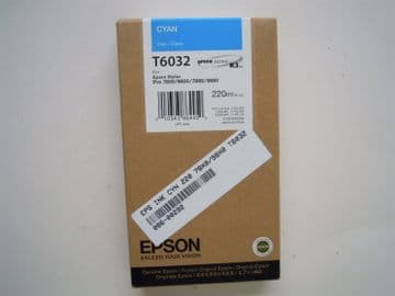EPSON ULTRA CHROME K3 INK CARTRIDGE CYAN T6032 220ML