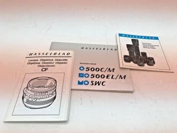 Hasselblad instruction manuals for 500cm 500ELM and SWC along with C lens manual