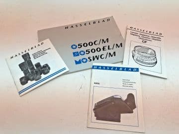Hasselblad instruction manuals for 500CM , 500ELM, SWC, C lenses, PME prism find