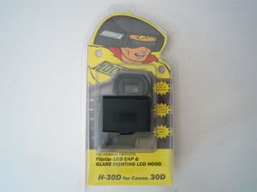 HOODMAN H-30D FLIP UP LCD CAP & GLARE FIGHTING LCD HOOD FOR CANON 30D