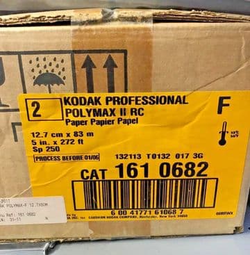 Kodak 5”x 276’ black and white Polymax II paper new other old stock unopened 2 r