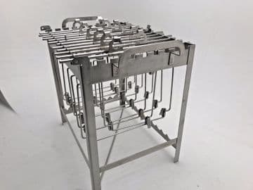 Kodak Stainless steel hangar with 12 4x5 sheet film holders for deep tank proces