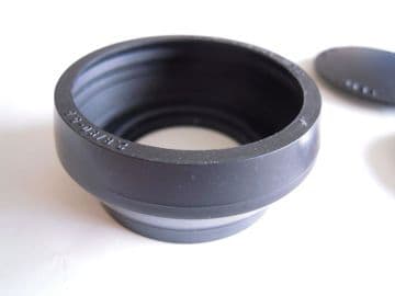 LEITZ RUBBER LENS HOOD FOR 90MM F2.8 LENS WITH B+W 39E FILTER AND CAP
