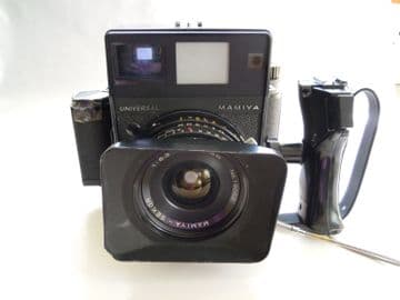 MAMIYA PRESS CAMERA WITH 50MM LENS AND 120 RF BACK
