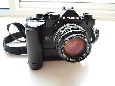 Olympus OM-2 Spot Program SLR Film Camera motor winder and 50mm f1