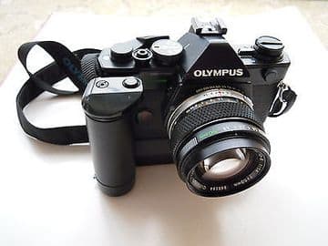 Olympus OM-2 Spot Program SLR Film Camera + motor winder and 50mm f1.4 lens