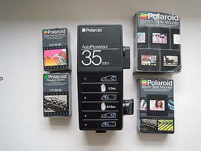 Polaroid 35mm Auto process , slide mounter, slide mounts Polapan and Polachrome