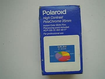Polaroid High Contrast Instant colour slide film 35mm including processor slide