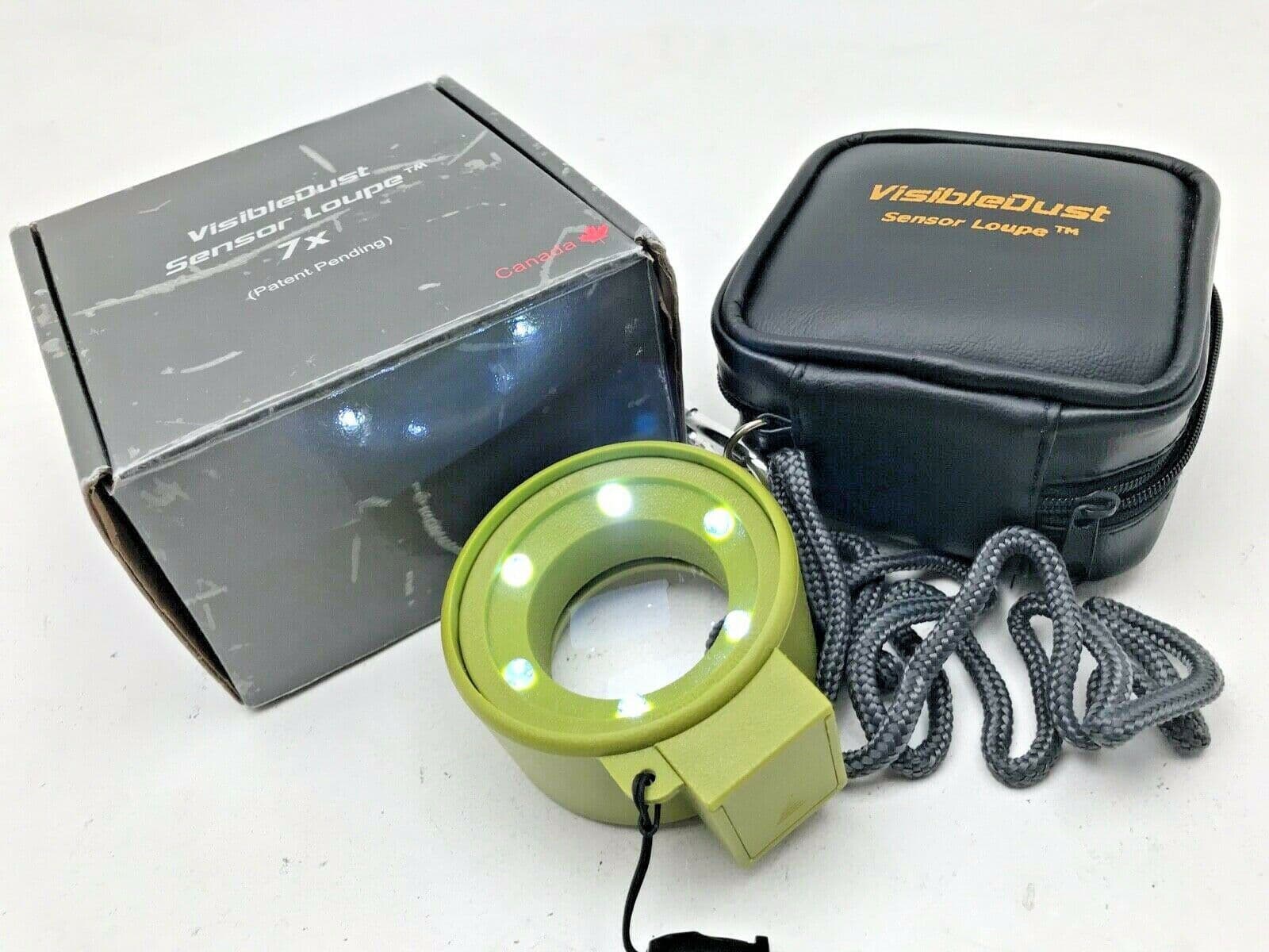Camera Sensor Loupe Visible Dust 7x illuminated LED sensor loupe with case and lanyard