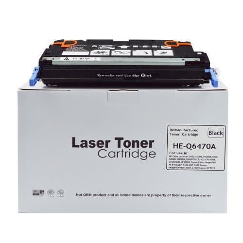 Compatible HP502A Black Toner Cartridge (Q6470A) 6,000 pages)
