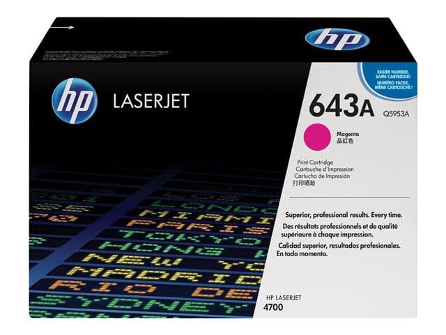 HP 643A Magenta Original Toner Cartridge (Q5953A) 10,000 pages
