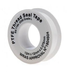12mm x 12m PTFE White Tape - 10 Pack