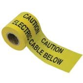 150mm x 365m "ELECTRIC CABLE BELOW" Tape