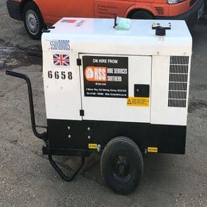 6 to 10 kVA Quiet Running Site Generators - 110V & 240V  (For Hire)