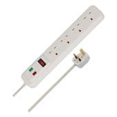 Brennenstuhl 4-Way 2m Extension Lead with Surge Protection - 240V (1150543420)