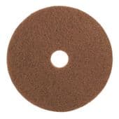 National Abrasives 16"/407mm Tan Floor Cleaning Pad (Medium/Clean & Buff Finish)