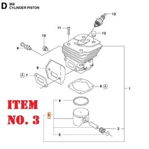 Piston Assembly - D47  (Husqvarna Part No. 576472202)