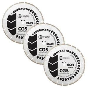 Spectrum CGS Contractor 115x22.22mm Diamond Blades - 3 Pack (X3-CGS-115/22)