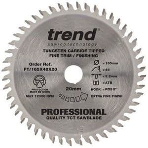 Trend Professional 165x20mm TCT Plunge Saw Blade - 48 Teeth (FT/165X48X20)