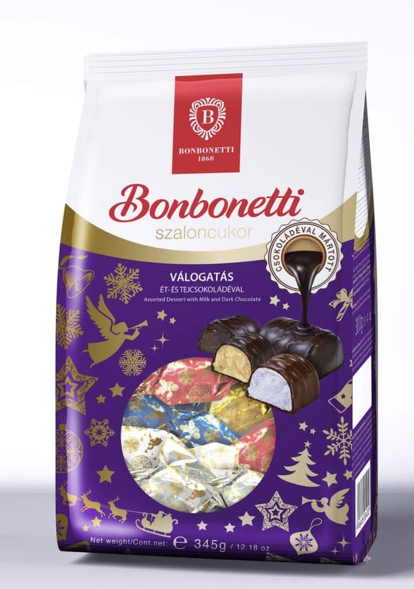 Bonbonetti Válogatás ét-tejcsokis VEGYES szaloncukor 280g