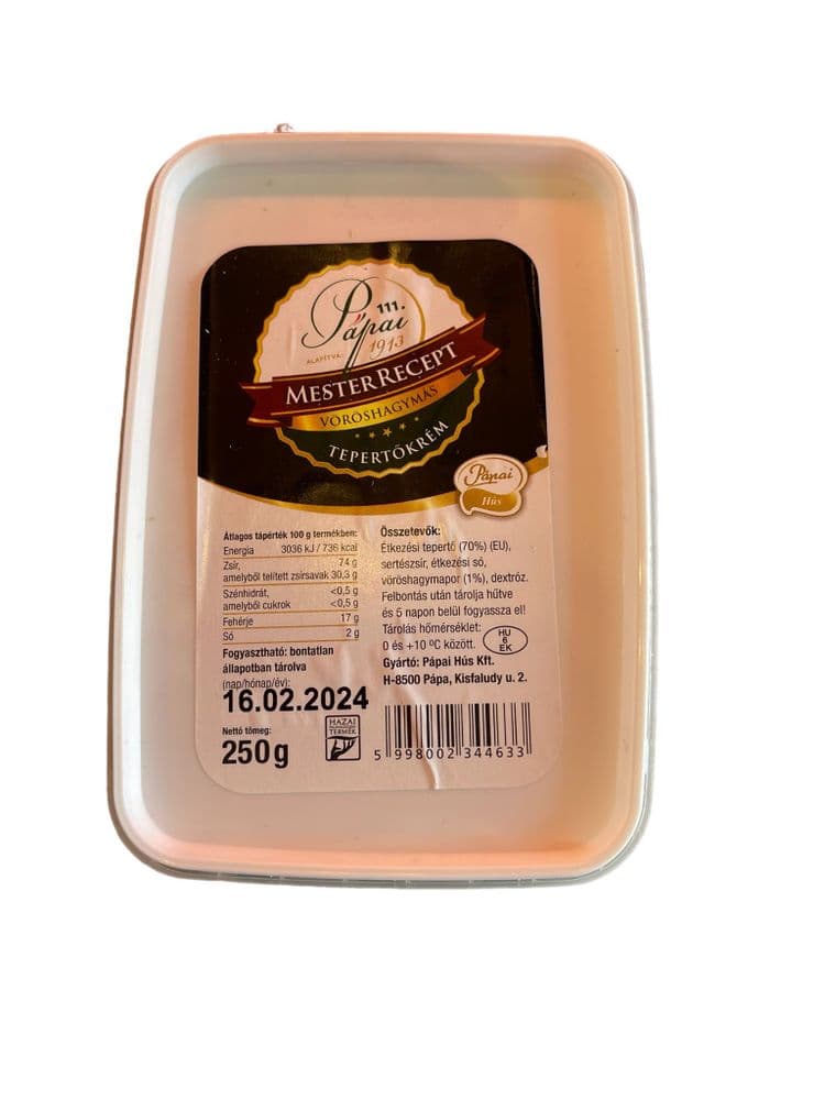 Pápai Mesterrecept Vöröshagymás Tepertőkrém 250g Akció