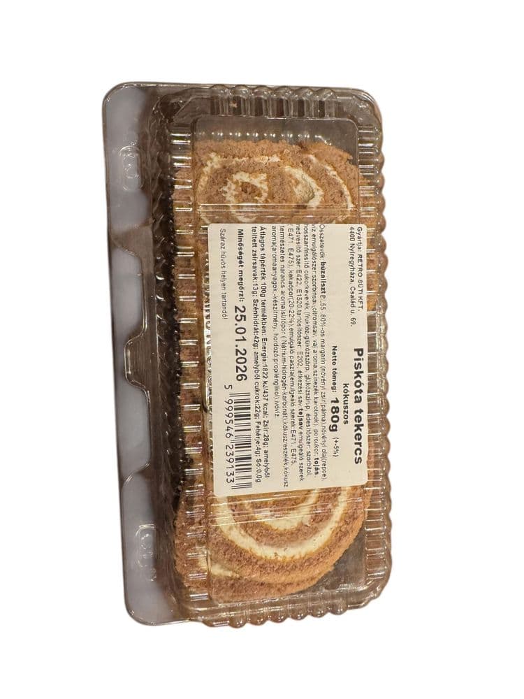 Piskóta tekercs -kókusz 180g