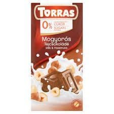 Torras mogyorós tejcsokoládé édesítőszerrel 75 g