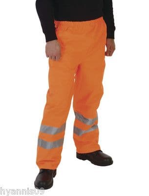 High Viz waterproof trousers visibility reflective waterproof work-wear HVS461
