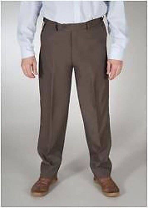 27" length MENS TROUSERS SELF ADJUSTING WAIST BAND FLEXIBLE STRETCH