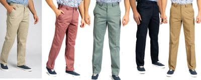29 Leg length CHINO Trousers Chinos Cotton  Self Side Adjusting Expandable Waist