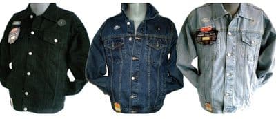 AZTEC  KING SIZE  STONEWASH BLACK LIGHTWASH CASUAL DENIM/JEAN JACKETS 5XL 6XL