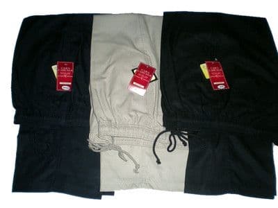 Big Size Men's Cotton Trousers with Full Elastic Waist – W48–60, L29/31