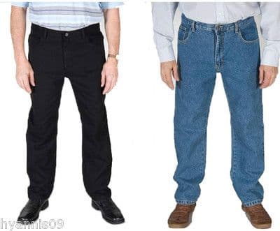 Carabou Mens Jeans Straight Regular Fit Tough Casual Jeans W 32 to W 46  Leg 27