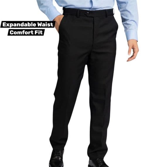 mens trousers
mens stretch trousers
elasticated waist trousers
expandable waist trousers
flexible waist trousers
self adjusting waist trousers
comfort fit trousers
men's casual trousers
men's smart trousers
work trousers men
