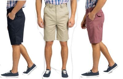 CARABOU SUMMER CHINO SHORTS Cotton classic Self Side Adjusting Exapandable StretchWaist