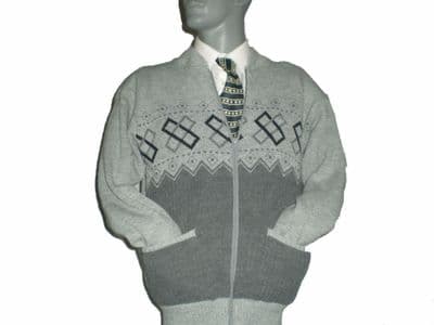 Cardigan ZIP UP sweater Zipper Cardigans Jumper Grandad style S M L XL, 2XL