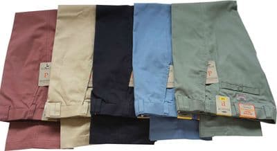 Classic Chino Cotton Trousers with Adjustable Expandable Waist – Sizes W32 to W54