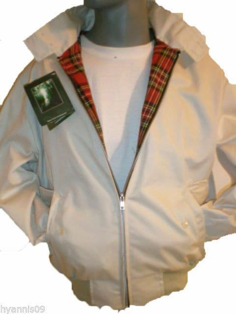 Classic Harrington Bomber Jacket Vintage Tartan Linning Coat Retro