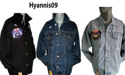 Denim Jeans jackets Stonewash Lightwash Black Casual Jeans Jacket S to 4XL