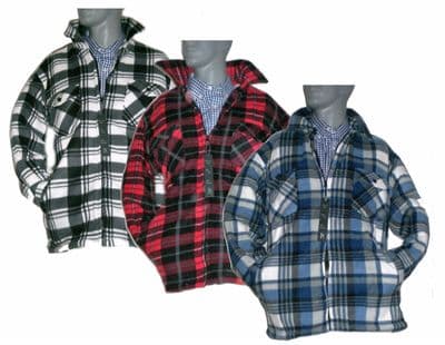 Heavy Duty Padded fur fleece lined Lumberjack Warm Shirts Jackets 3XL 4XL 5XL